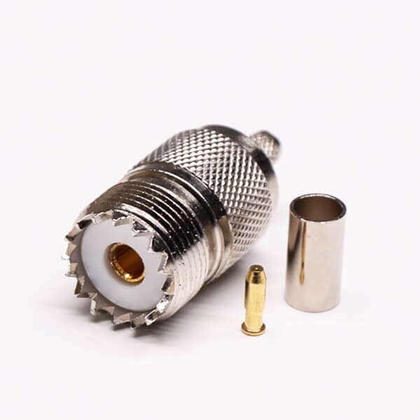 Elecbee 20pcs UHF Crimp Connectors Female Crimp Type with Knurl for Cable