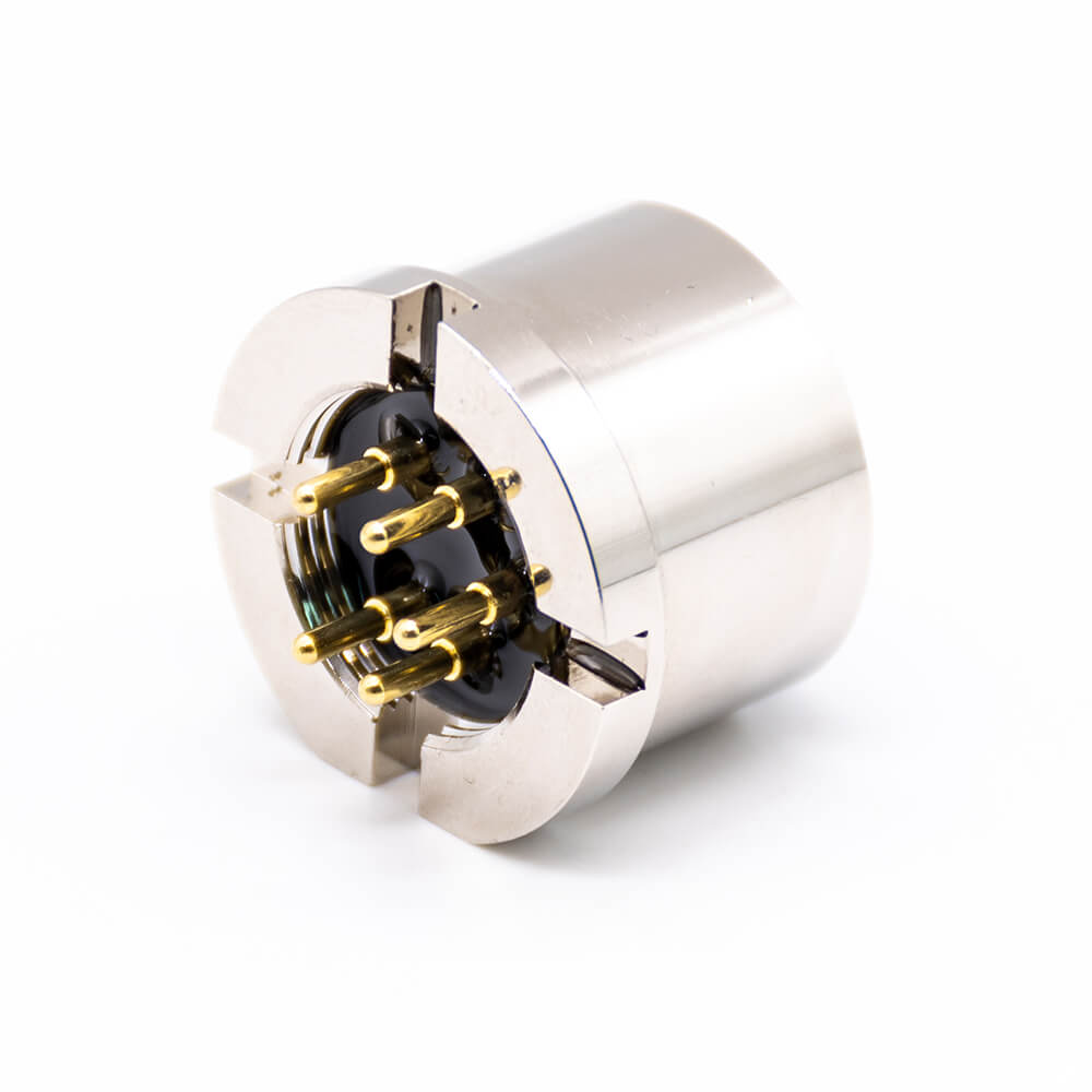 Elecbee 7/8 Panel Receptacle Hex Jack 5 Pin Straight DIP Connector