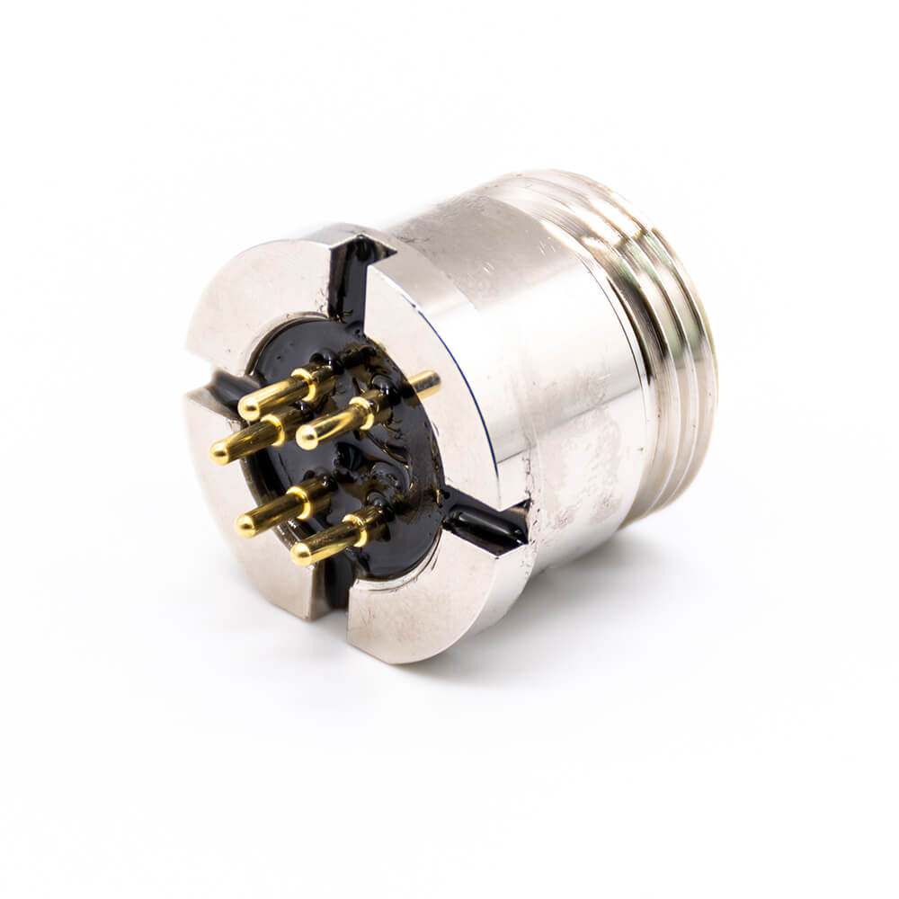 Elecbee 7/8 Panel Receptacle Hex Plug 5 Pin Straight DIP Connector