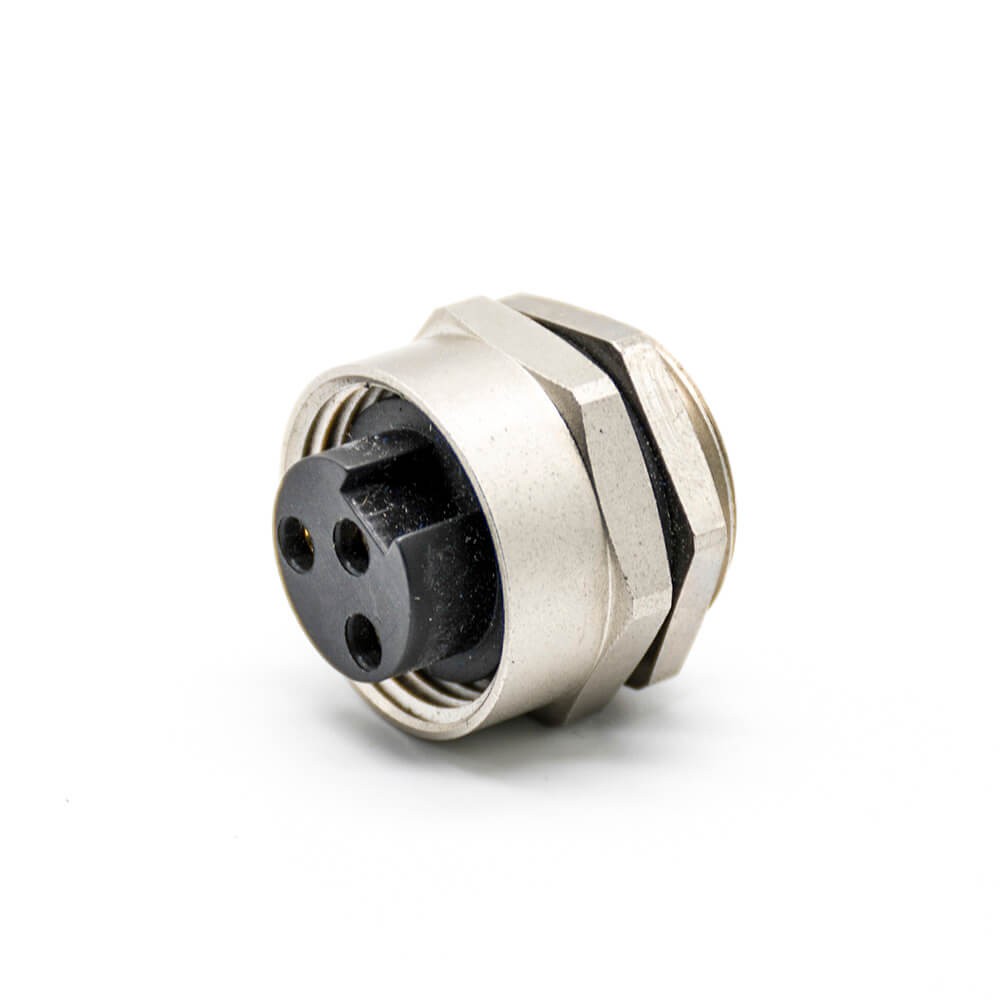 Elecbee 7/8 Connector 3 pin Female Solder For Cable Back Mount Shield Straight
