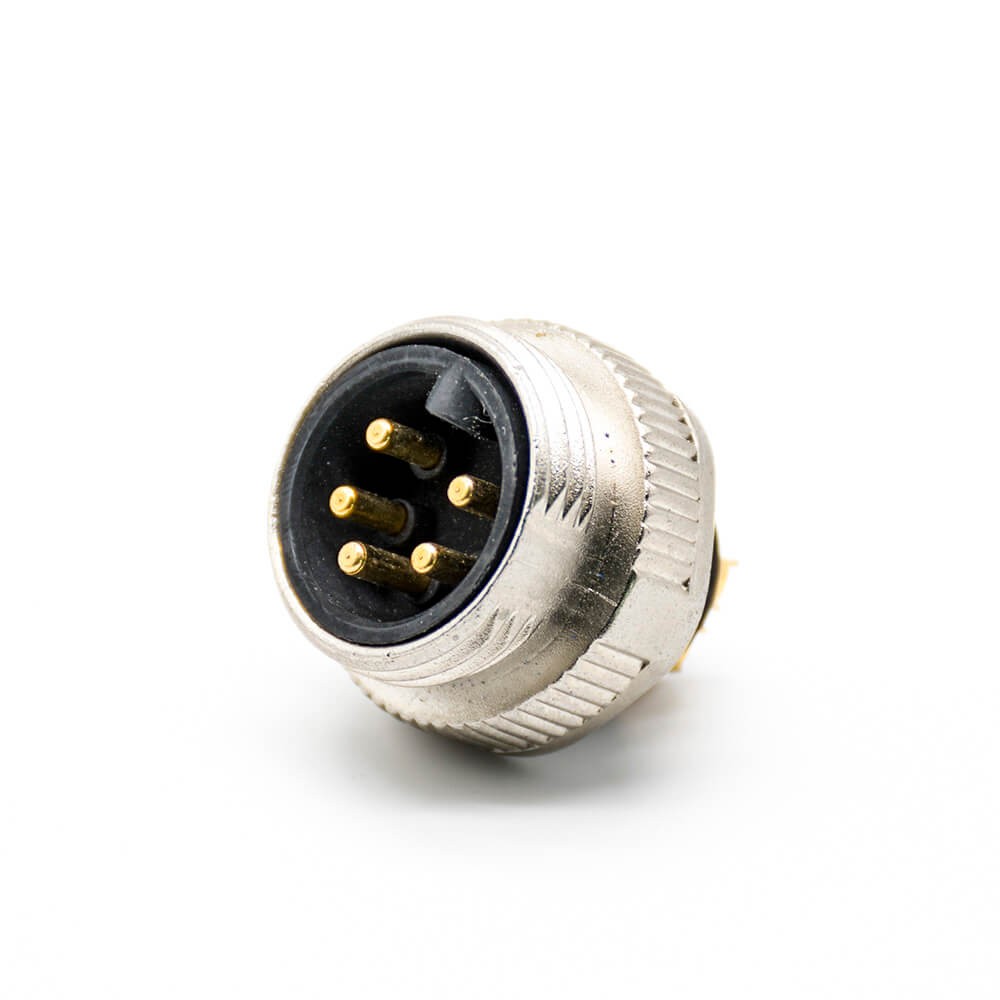 Elecbee 7/8 Connector 5 pin Over molded Male Connector Solder For Cable Shielded Straight