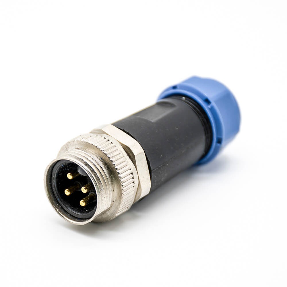 Elecbee 7/8&quot; Connectors 4 pin Male Solder Type For Cable Straight Non-Shield