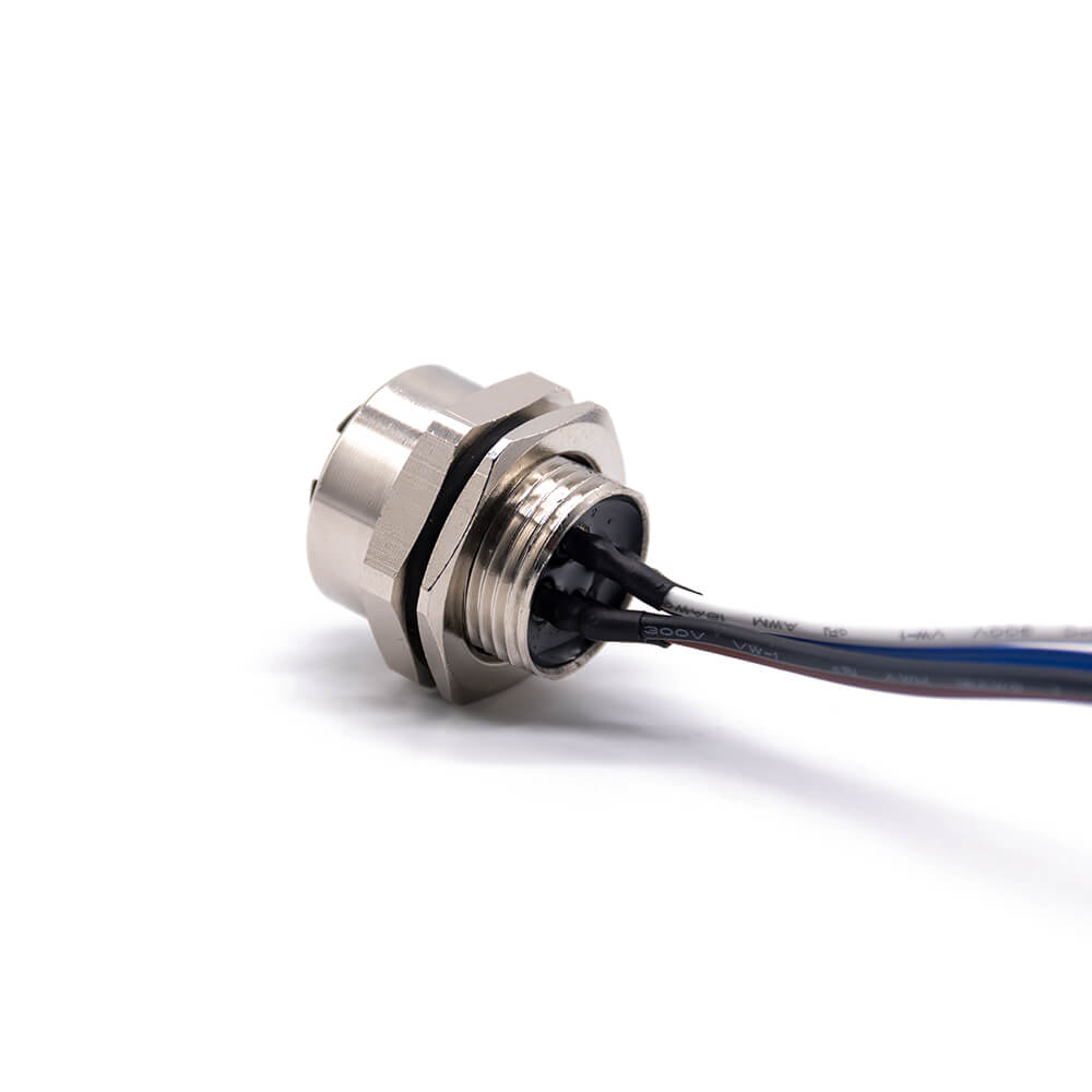 Elecbee M7/8 Jack 4 Pin Straight Balkhead Back Mount 30cm 18AWG Single Ended Cable UnShielded