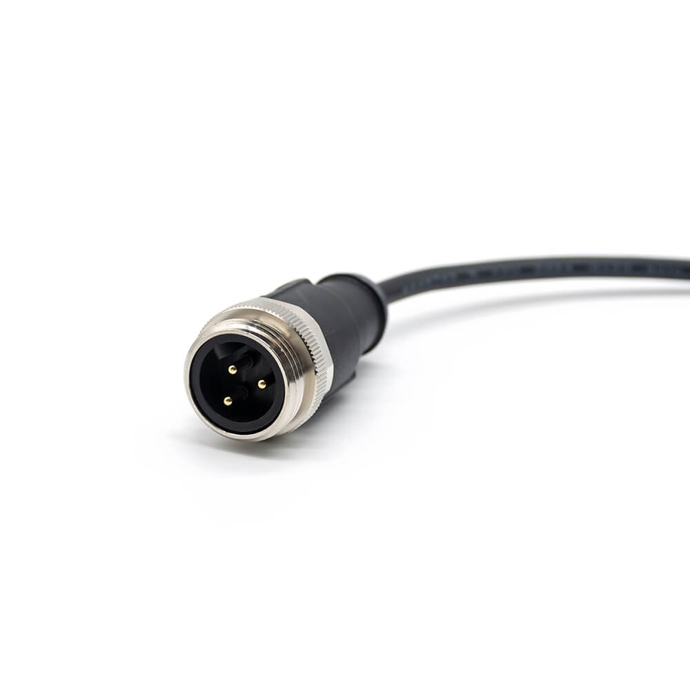 Elecbee M7/8 Plug Male 3 Pin Straight 1m 18AWG Single Ended Cable UnShielded