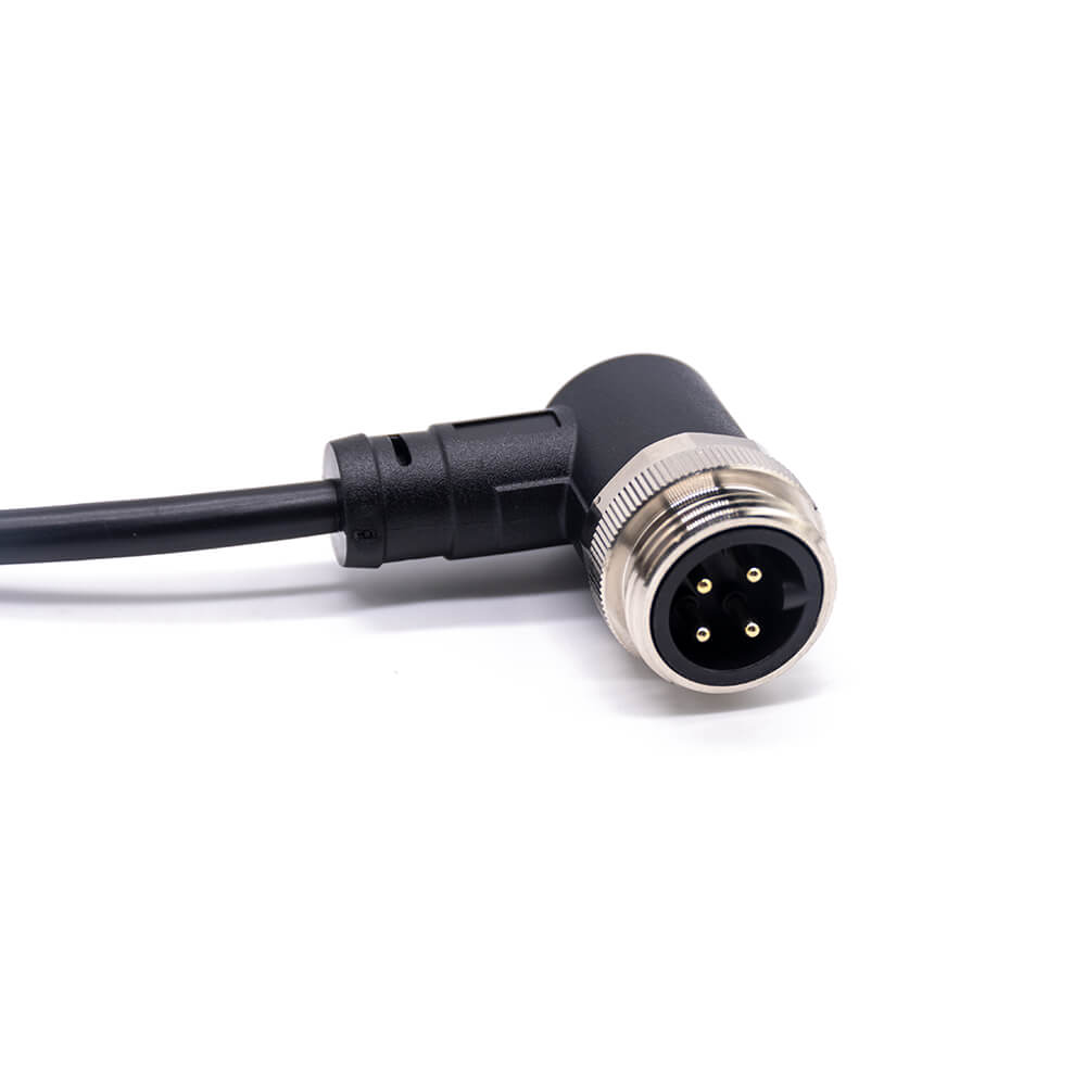 Elecbee M7/8 R/A Plug to 7/8 R/A Jack Cable Assemblies 4 Pin 1m 18AWG Cable UnShielded