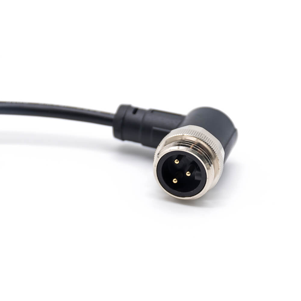 Elecbee M7/8 Series Plug 3 Pin R/A 1m 18AWG Single Ended Cable UnShielded