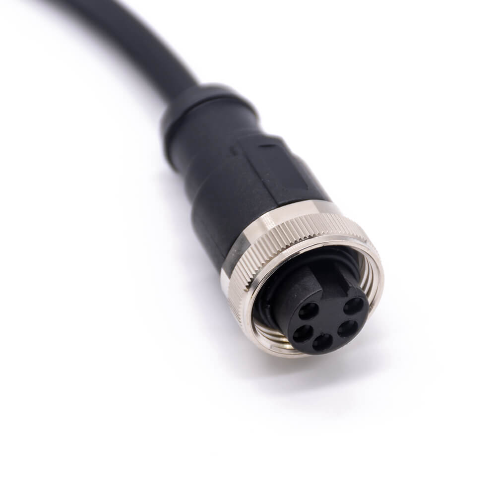 Elecbee M7/8 Straight Jack to 7/8 Straight Jack Cable Assemblies 5 Pin 1m18AWG Cable UnShielded