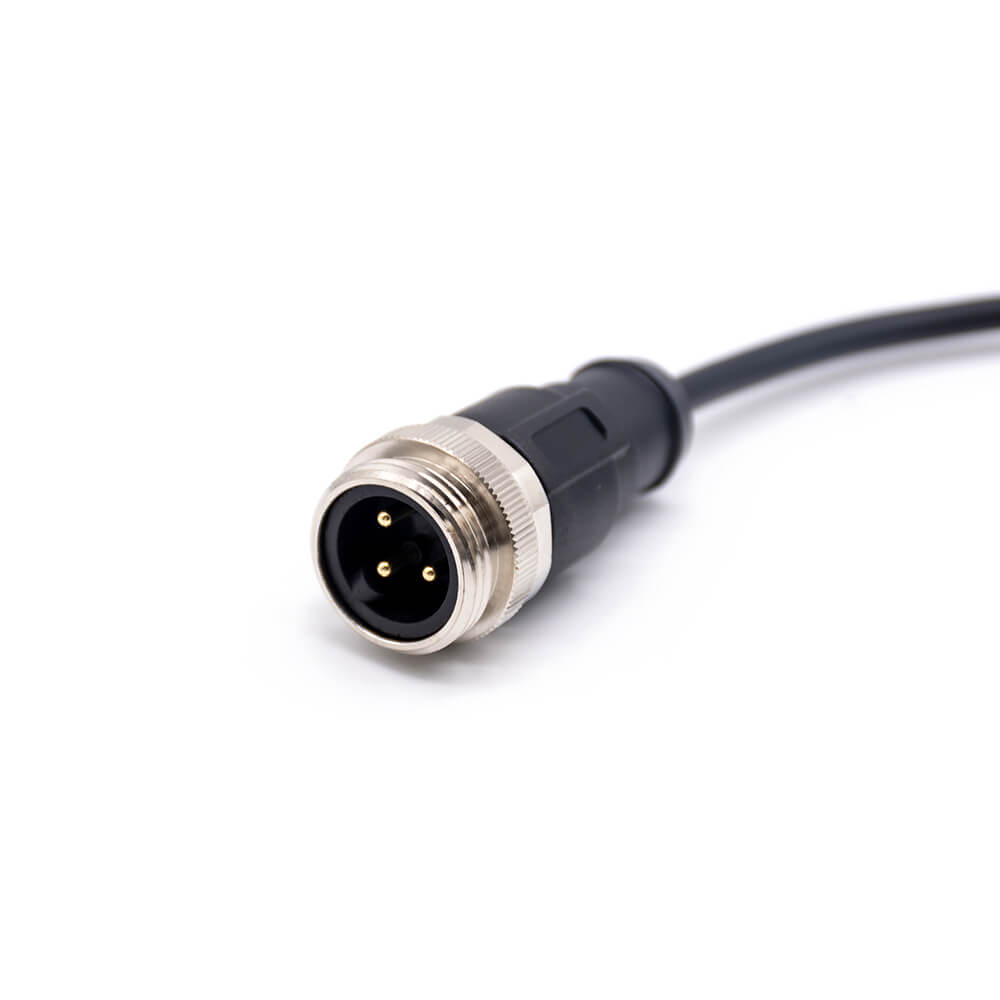 Elecbee M7/8 Straight Plug to 7/8 Straight Jack Cable Assemblies 3 Pin 1m 18AWG Cable UnShielded