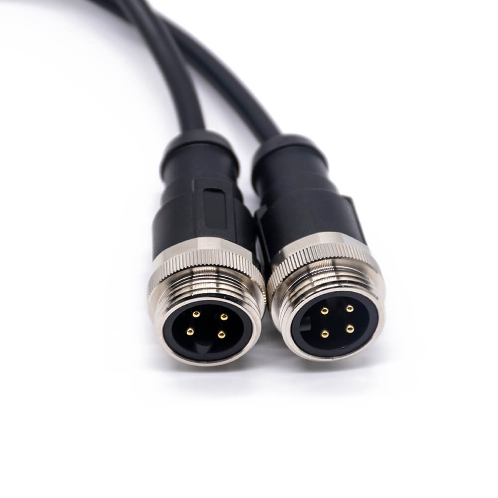 Elecbee M7/8 Straight Plug to 7/8 Straight Plug Cable Assemblies4 Pin 1m 18AWG Cable UnShielded