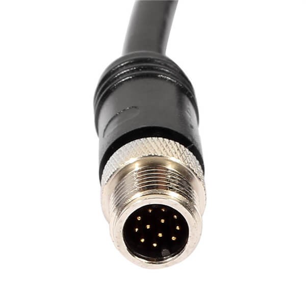 Elecbee 10pcs M12 12 Pin Cable Male Straight Plug Single Ended Electrical Cable 2M AWG26 A Code Shielded