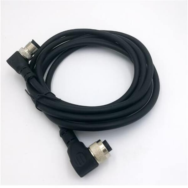 Elecbee 10pcs M12 5Pin Cable A-Coding Right Angle Male To Female Connector Molded 2M AWG22 PVC Cable