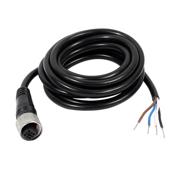 Elecbee 10pcs M12 Connector Cable Assembly Female Straight 4 Pin A Coding Overmolded Cable 0.5M AWG22