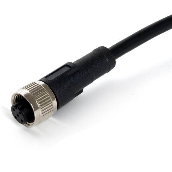 Elecbee 10pcs M12 Extension Cable 5Pin Female A-Coding Straight Connector Molded Cable Shield 1M AWG22 Cnc Screw