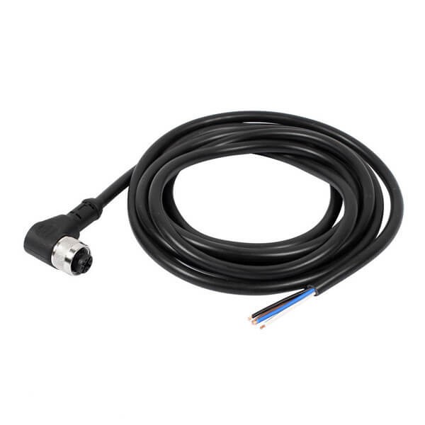 Elecbee 10pcs M12 Female Right Angle 4Pin A Code Cable Aviation Socket Electrical Cable 1.5M AWG22