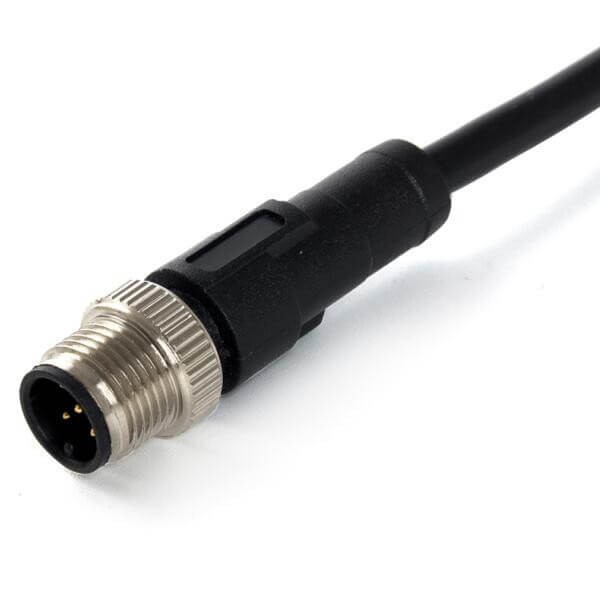 Elecbee 10pcs M12 Sensor Cable 4 Contacts A Code Male Straight Overmoulded PVC Black Cable 1M AWG22
