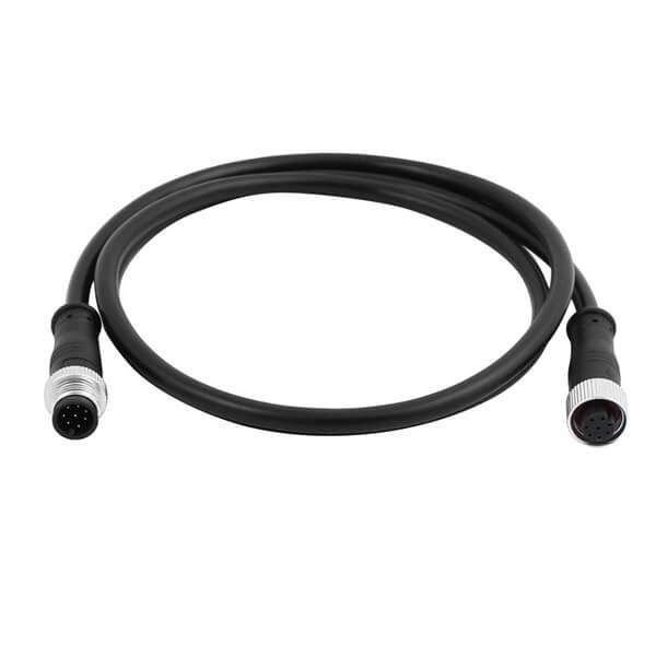 Elecbee 10pcs M12 8Pin Extensin Cable A-Coding Male To Female Straight Connector 1M AWG24 PVC Black Cable