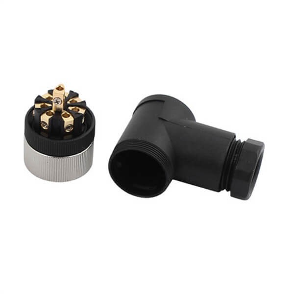 Elecbee 10 pcs M12 Field Wireable Connector A Code Right Angle 8pin Female Non-shield connector