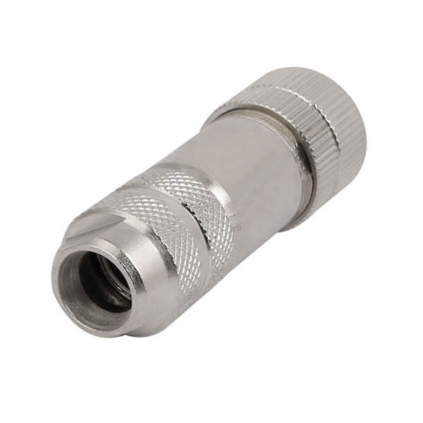 Elecbee 2 pcs M12 Field Wireable Connector A Code Straight 4pin Female Shield connector