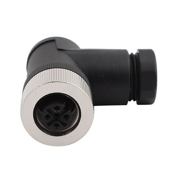 Elecbee 2 pcs M12 Field Wireable Connector A Code Right Angle 4pin Female Non-shield connector