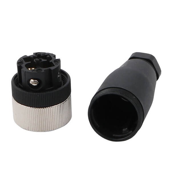 Elecbee 2 pcs M12 Field Wireable Connector A Code Straight 4pin Female Non-shield connector