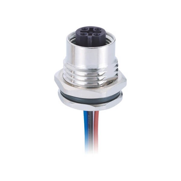 Elecbee 10 pcs M12 Panel Receptacles B Code Straight 5 pin  Female Non-shield connector with 1M cable length