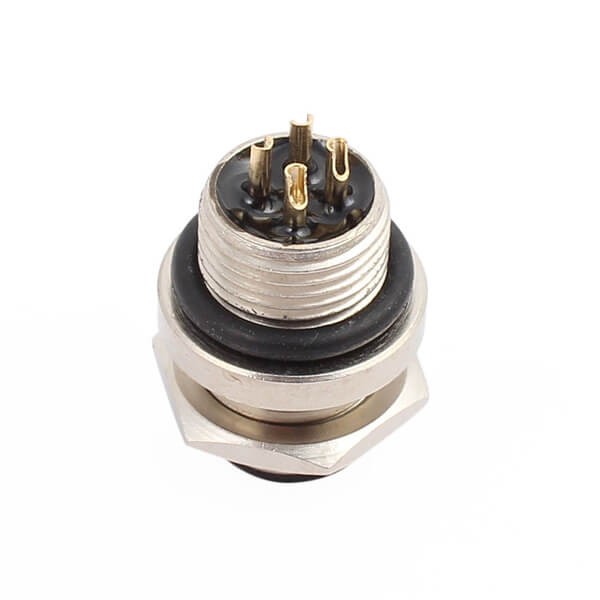 Elecbee 10 pcs M12 Panel Receptacles B Code Straight 4pin Male Non-shield connector