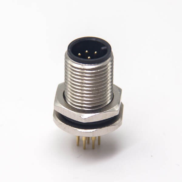 Elecbee M12 Panel Receptacles A Code Straight 8pin Male Non-shield connector
