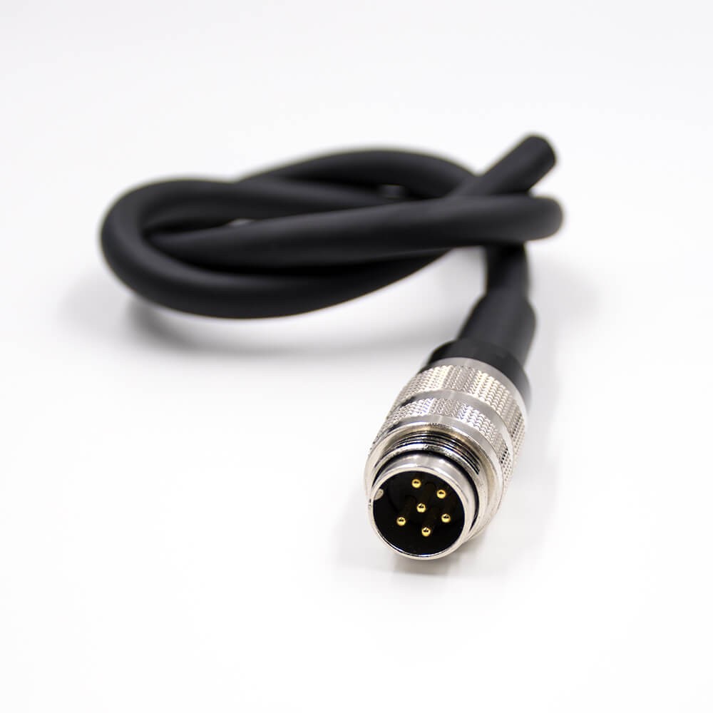 Elecbee M16 Male Connector 6Pin A Code Straight Single Ended Cable Solder Type