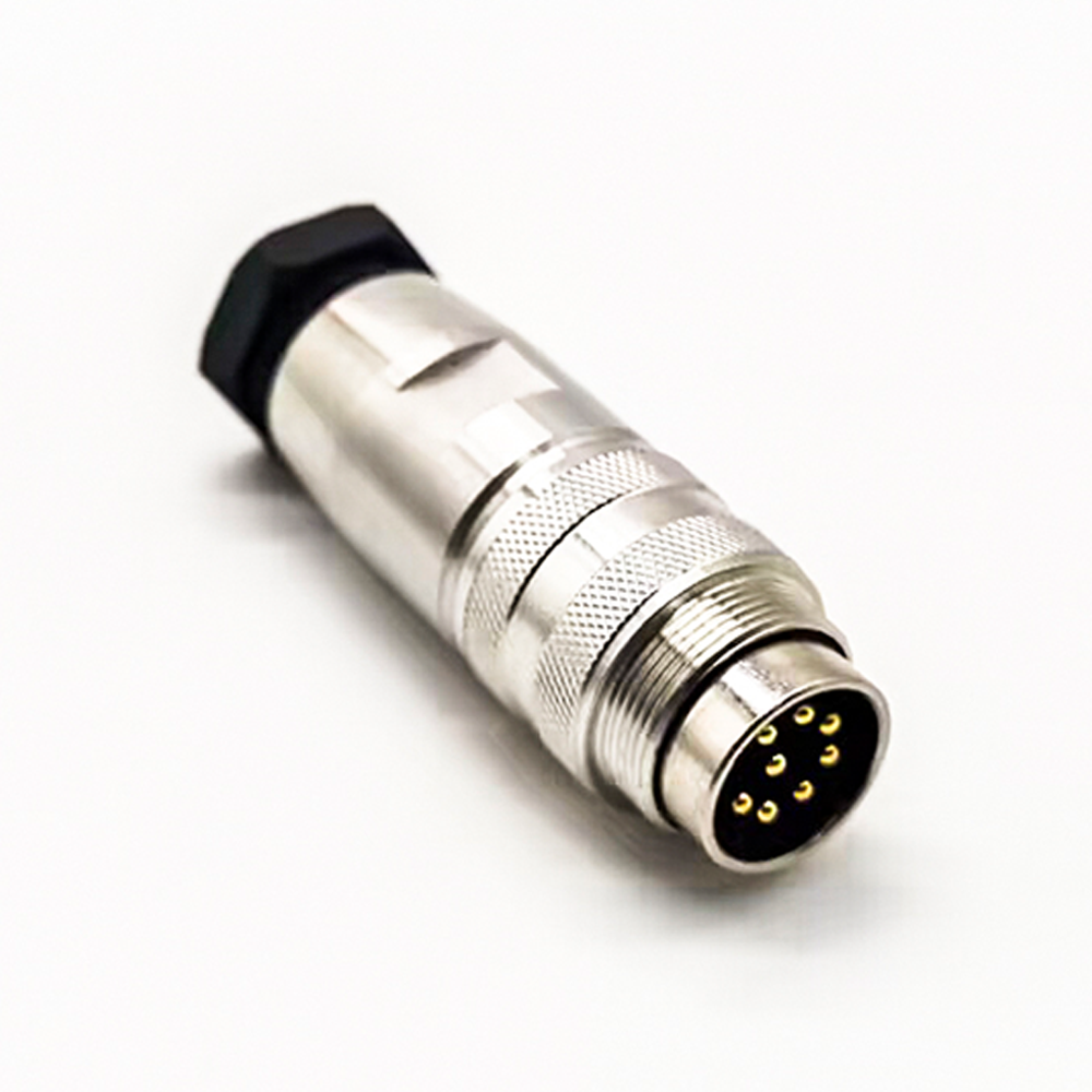 Elecbee 10pcs AISG M16 Threaded Rod Connector Male 8 Pin Waterproof Aviation Plug Connector Non-Shield
