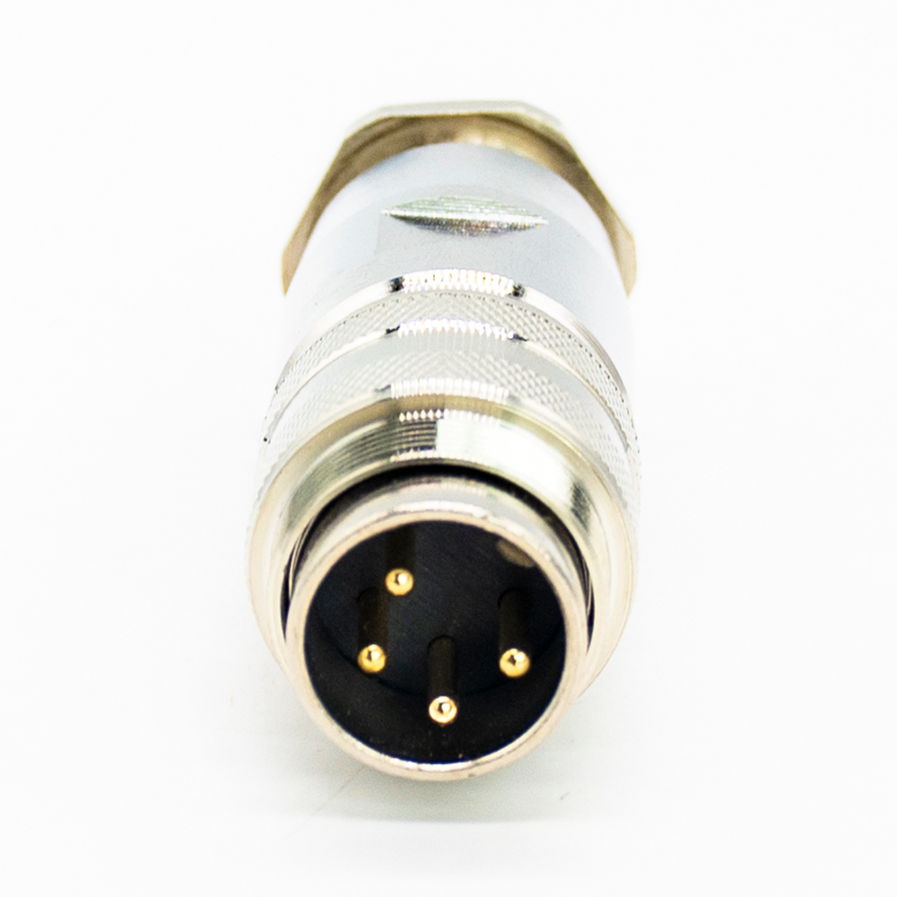 Elecbee M16 4 Pin Connector Male Waterproof Straight All Metal Shield Field Wireable Connector