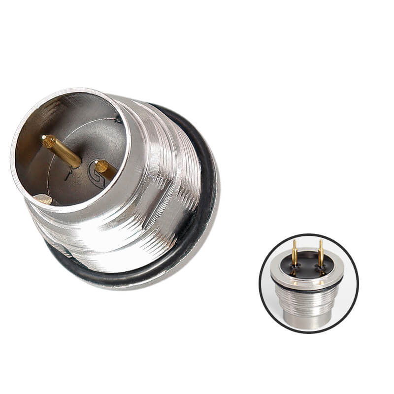 Elecbee M16 2 Pole Panel Mount Pcb Connector Metal Receptacle Male Connector Housing Front Fastene For Signals