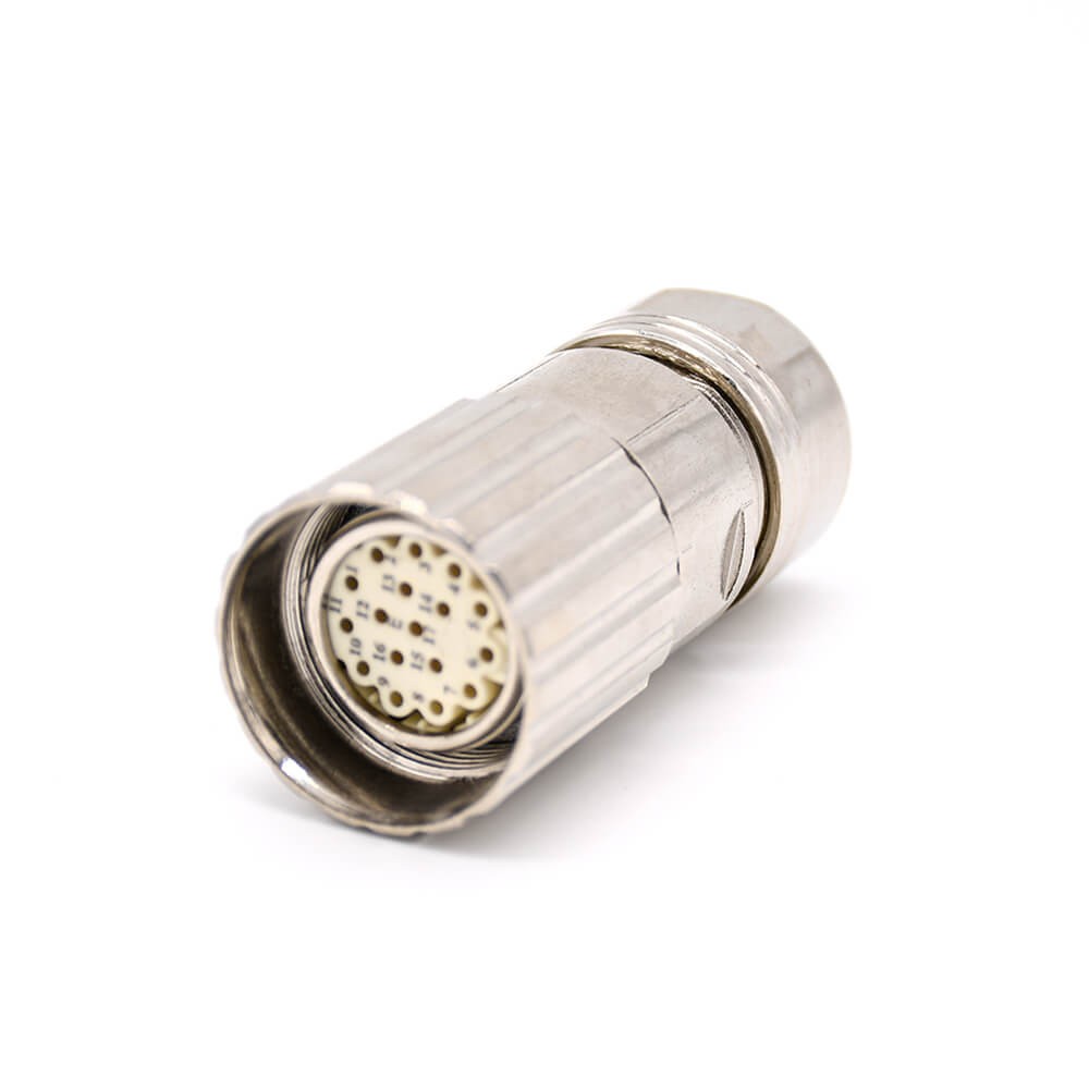 Elecbee female plug M623 17 Pin Straight Female Waterproof Cable Connector Shield