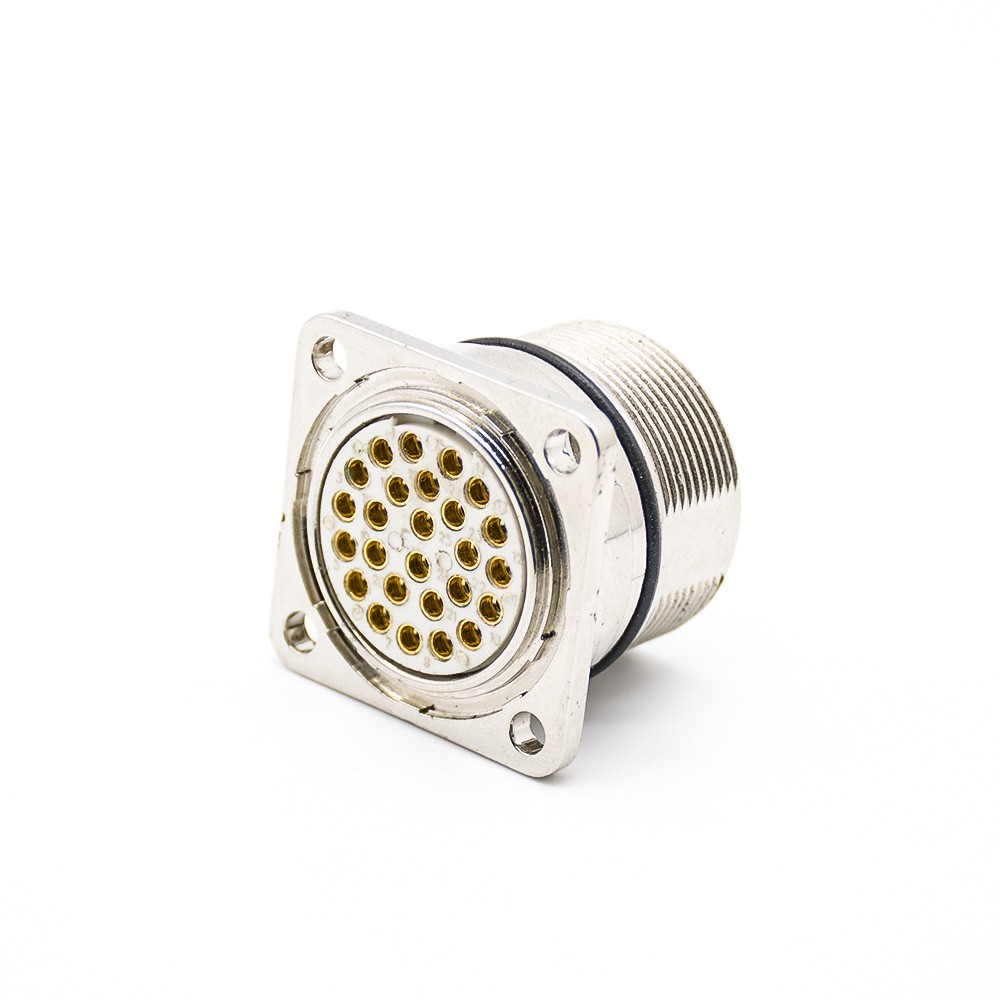 Elecbee M27 26Pin Male Connector Panel Mount 4 hole flange Shield Straight
