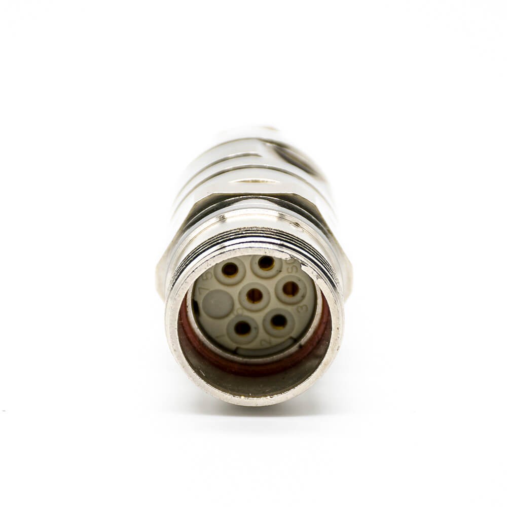 Elecbee M23 6 pin Female Straight Connector for Cable Solder Type Shield