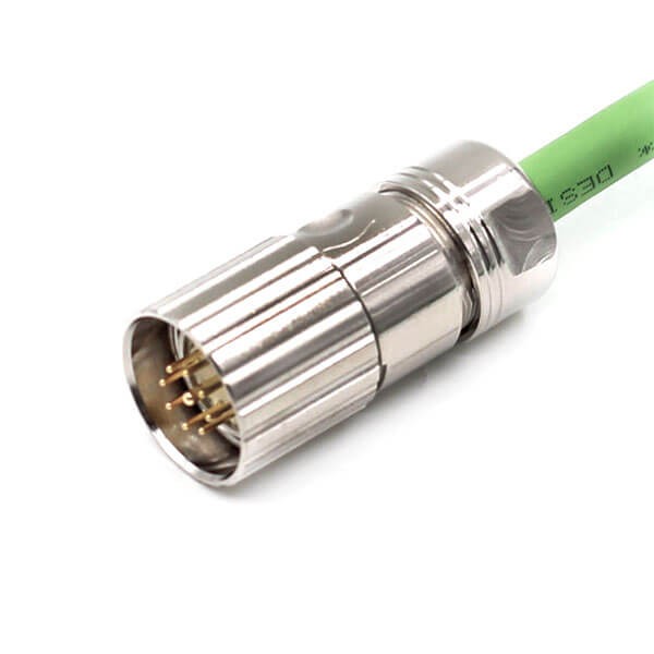 Elecbee M23 Connector Cable 9Pin Male Waterproof Straight Shiled 8A Cable Plug With 50CM 20AWG Wire