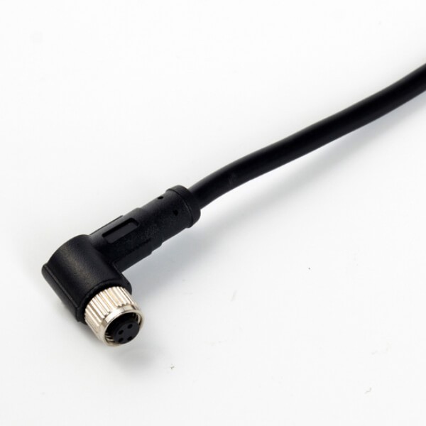 Elecbee Right Angle M5 Connector Waterproof IP67 Circular M5 4Pin Female Plug Waterproof Non-Shield With 75CM 26AWG Wire