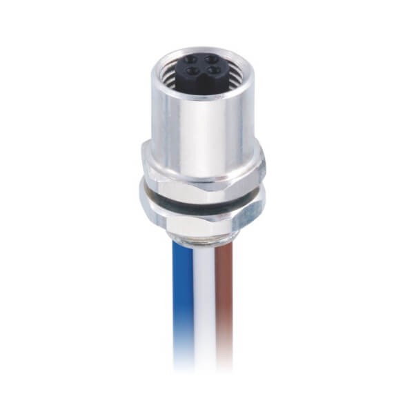 Elecbee 10pcs M5 Sensor Cable Panel Mount M5 4Pin Female Connector Solder Waterproof Shield With 20CM 26AWG Wire
