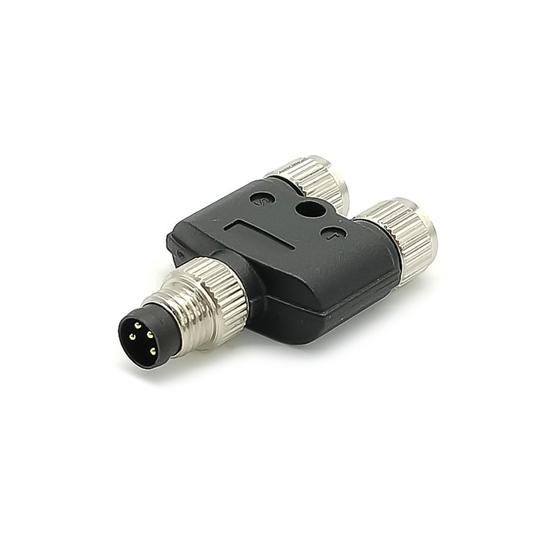 Elecbee 10pcs M8 Adapter Waterproof Y Type Two Female Plug To One Male 4Pin Plug Cable Unshield Adapter