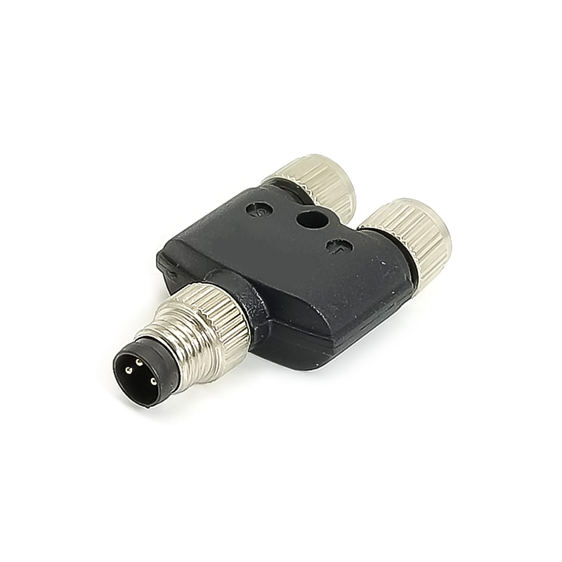 Elecbee 10 pcs M8 Plastic Plug Adapter Waterproof 3Pin One Male To Two Female Plug Connector