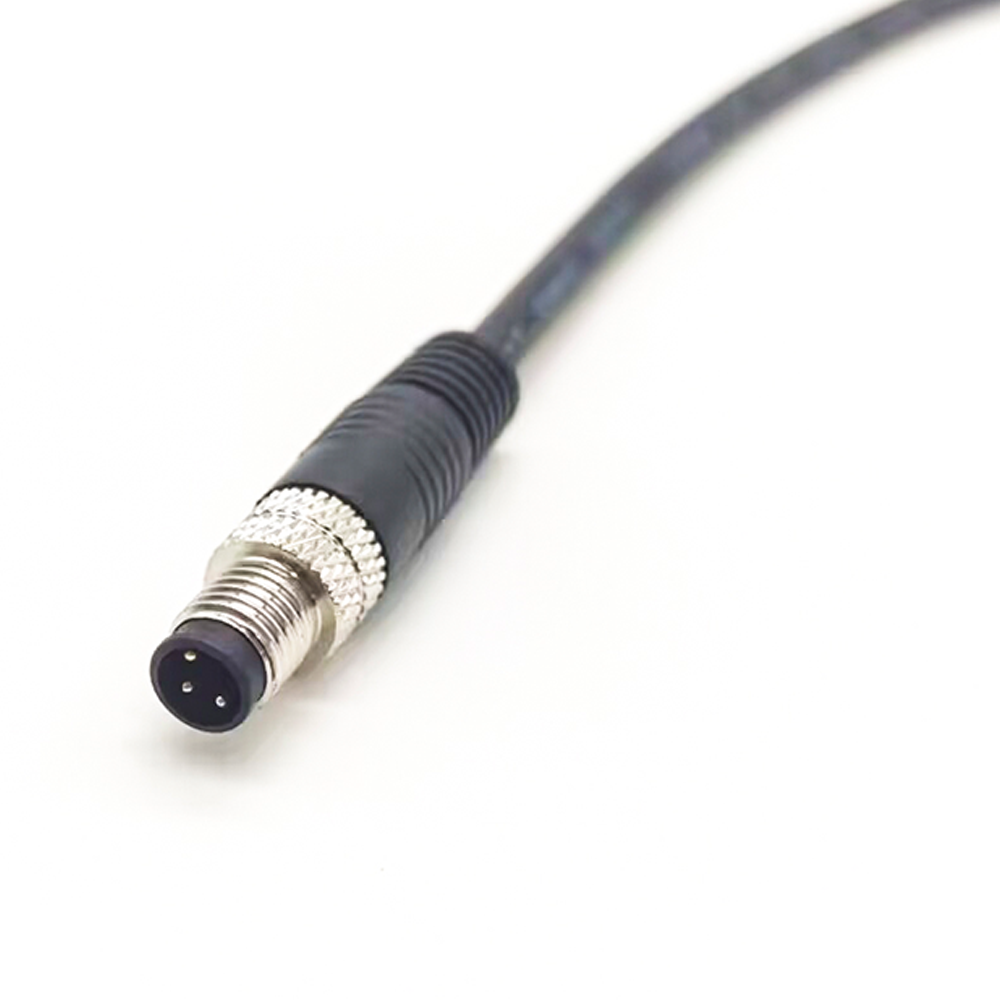 Elecbee 10 pcs M8 3pin Male Types Plug IP67 Waterproof Molding Type M8 3 Cores Male Connector With 1M 24AWG Wire