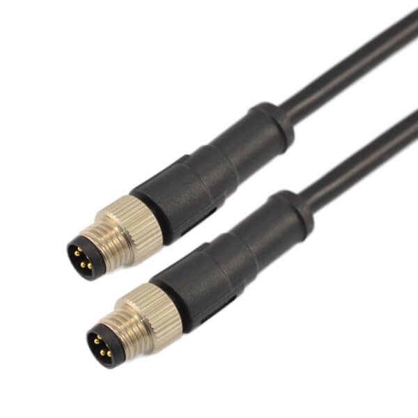 Elecbee 10 pcs M8 Cable B Coding 5Pin Male Plug To Male Plug With Extenstion Cable 75CM 24AWG Wire