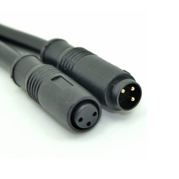 Elecbee 10pcs M8 Plastic Plug Wire Waterproof 60V-4A Push And Pull Snap-in 3 Pin M8 Connector With Molding Cable 1M 24AWG
