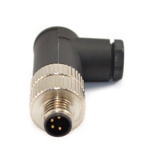 Elecbee 10pcs M8 Wireable Connector Plug 90 Degree Male Plug 4 Pins Assemble Unshield Plug