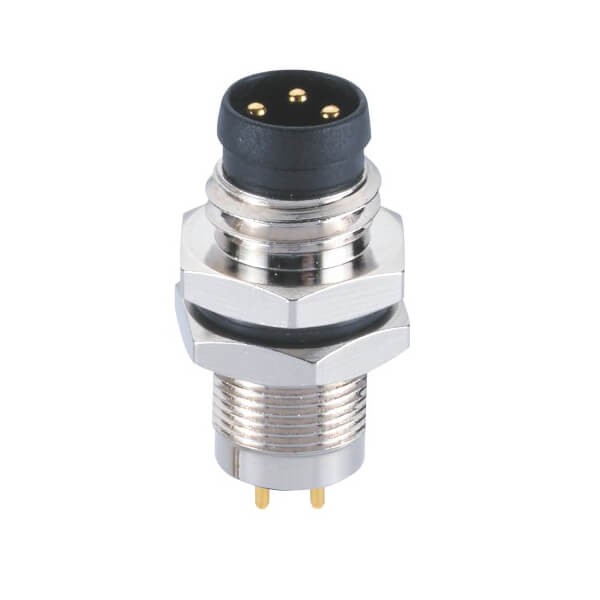 Elecbee 10 pcs M8 Connector PCB 3Pin Socket Waterproof Straight Back Mount Male Sensor Connector