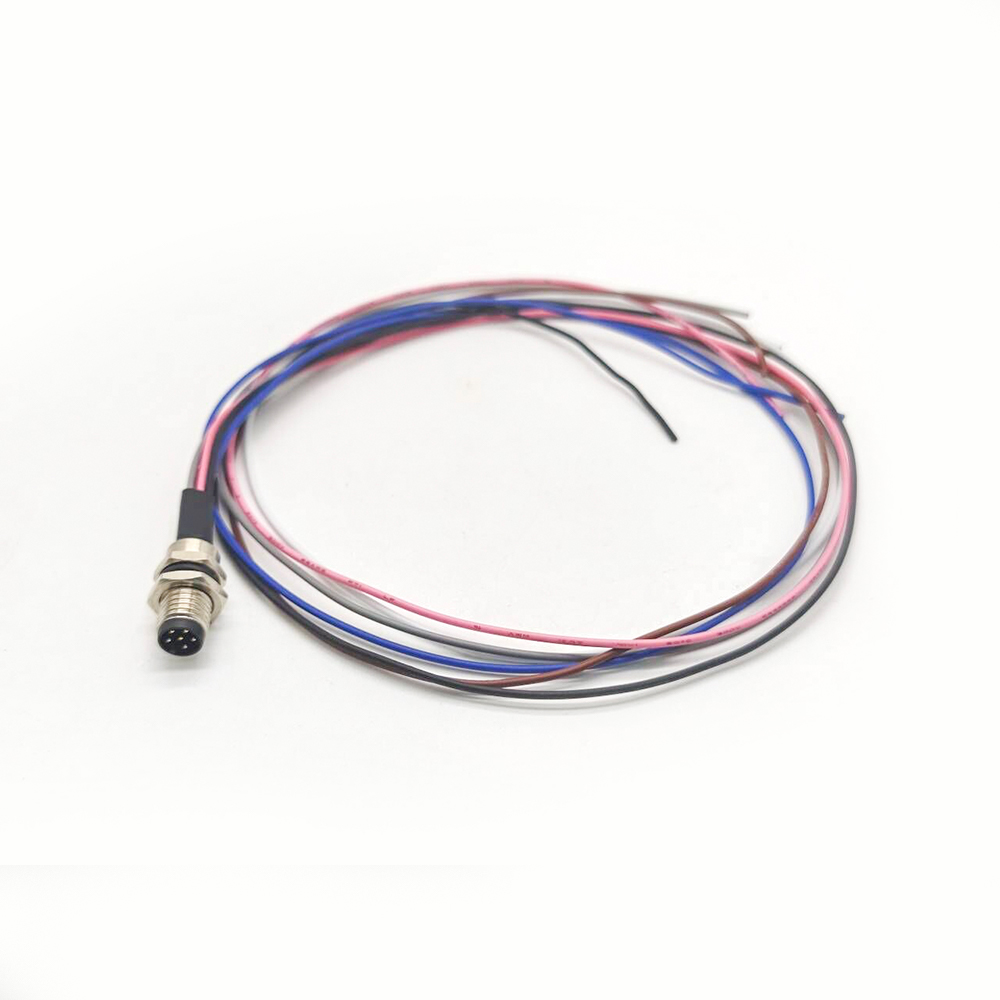 Elecbee 10 pcs M8 Panel Mount A Coding Front Mount 6 Cores M8 Male Solder Type With 1M 26AWG Wire