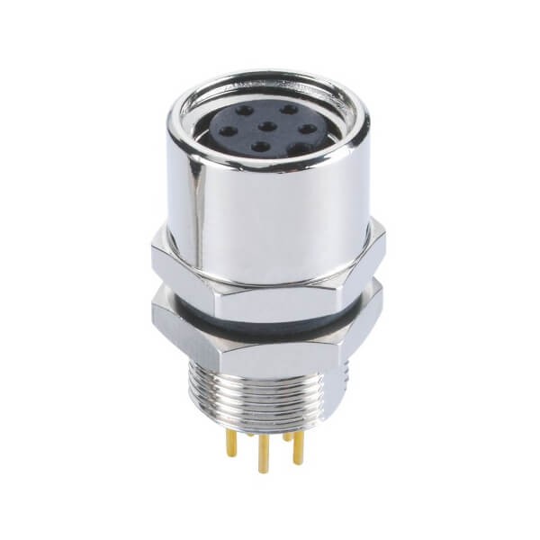 Elecbee 10 pcs M8 PCB Connector Panel Mount 6Pin M8 Female Back Mount Sensor Connector