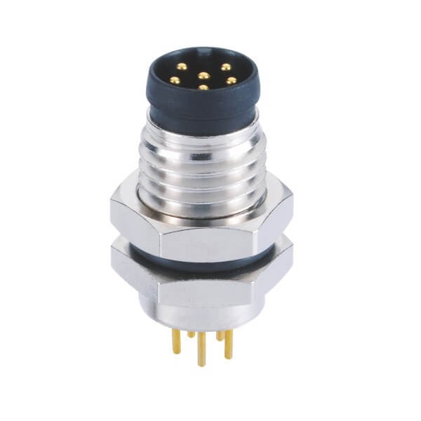 Elecbee 10 pcs M8 PCB Mount Types A Coding Waterproof Front Mount Circular M8 6 Pin Male Aviation Connector