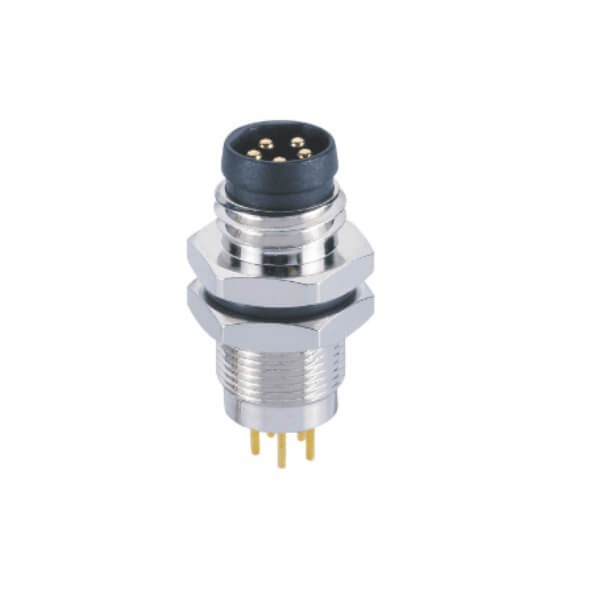 Elecbee 10 pcs M8 PCB Mount Waterproof Circular B Coding Back Mount M8 Male Sensor Connector
