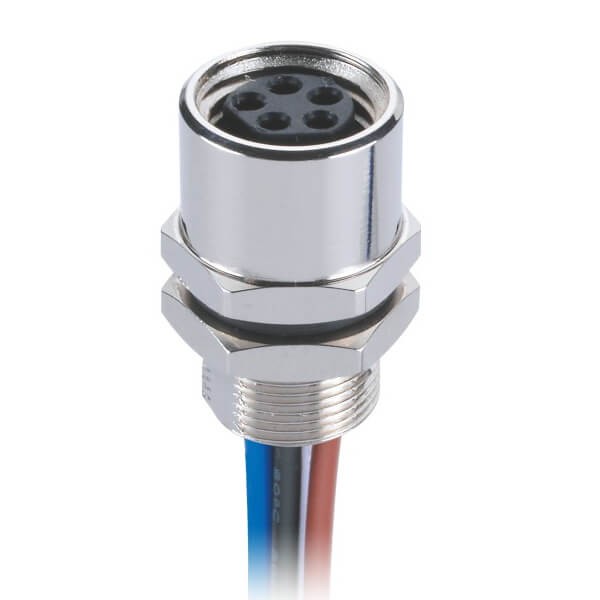 Elecbee 10 pcs M8 Wwaterproof Connector Back Mount M8 B Coding Female Solder Cable With 1M 26AWG Wire