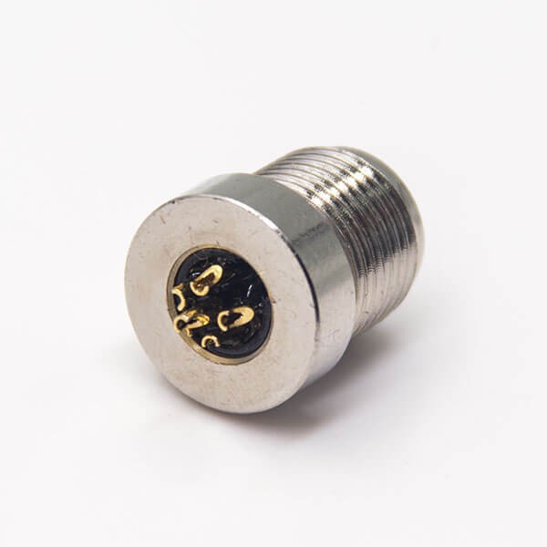 Elecbee M8 Connector 6 Pin Female Socket Panel Mount Straight A Coding Solder Cup for Cable